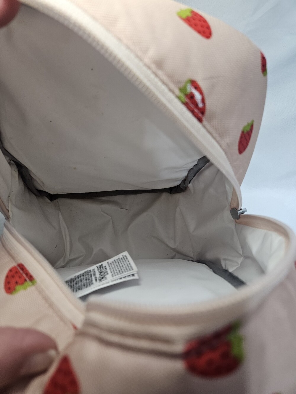 JanSport Strawberry Print Insulated Lunch Bag Pink Lunch Box Cute Fruit Pattern - Picture 7 of 9